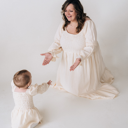 Muslin Puffed Sleeve Mommy & Me Dresses