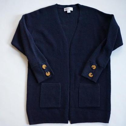 Navy Pocketed Cardigan - Women