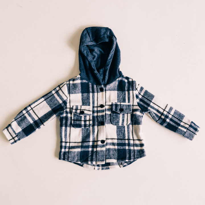 Navy Plaid Flannel - Child - HAHA MAMA Clothing