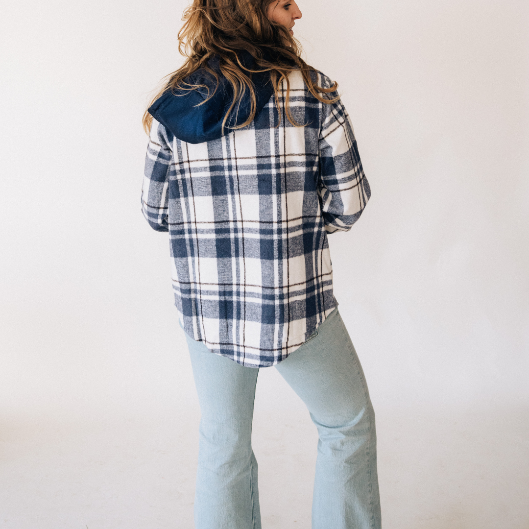 Navy Plaid Flannel- Mom & Son