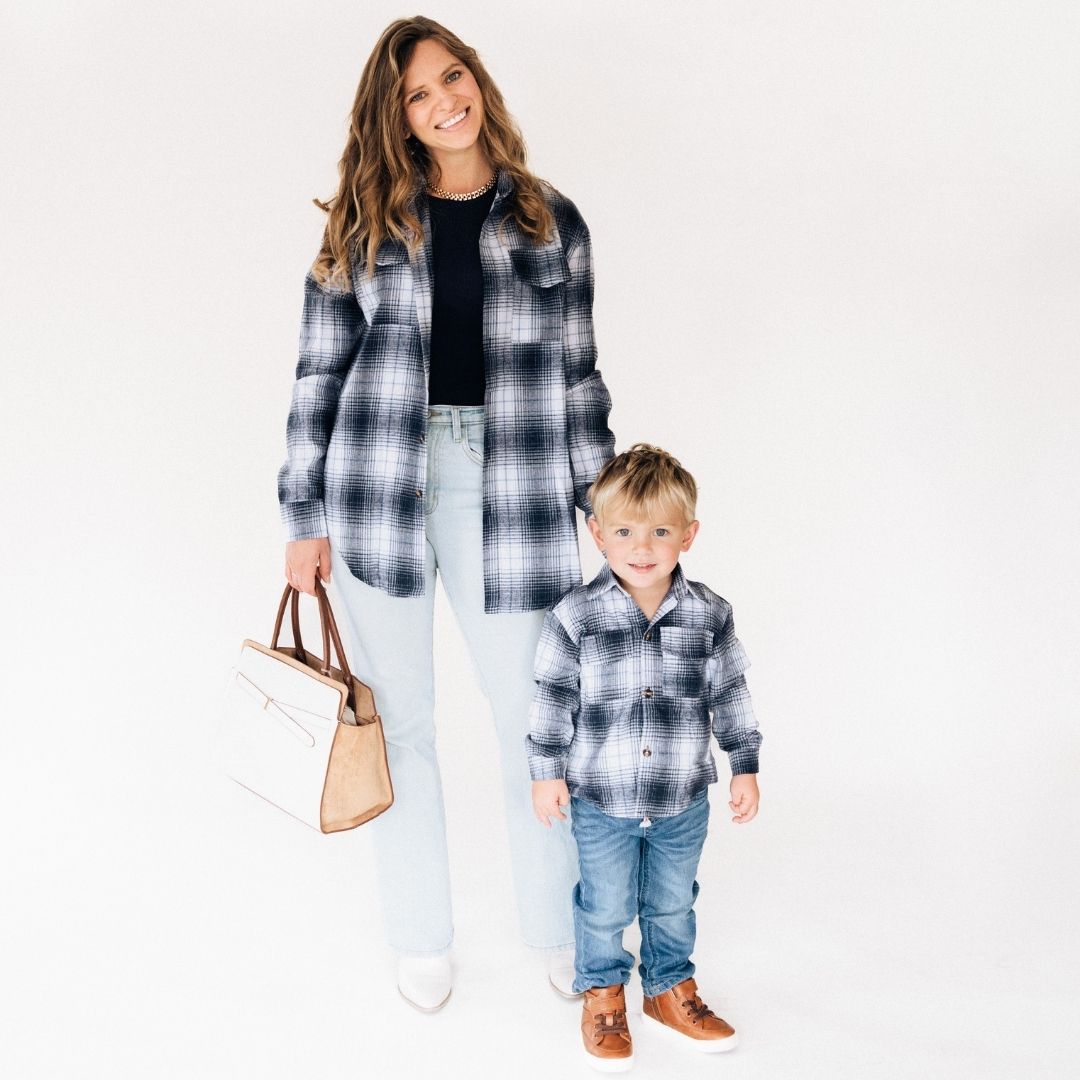 Lightweight Navy Flannel- Adult & Son