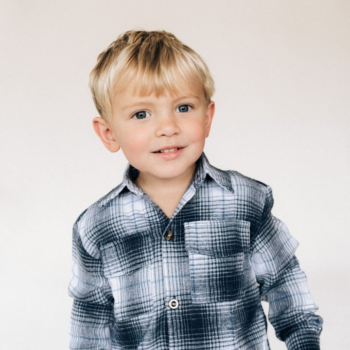 Lightweight Navy Flannel - Child - HAHA MAMA Clothing