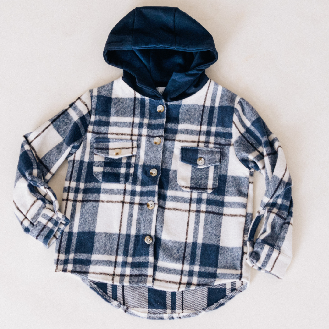 Navy Plaid Flannel - Child