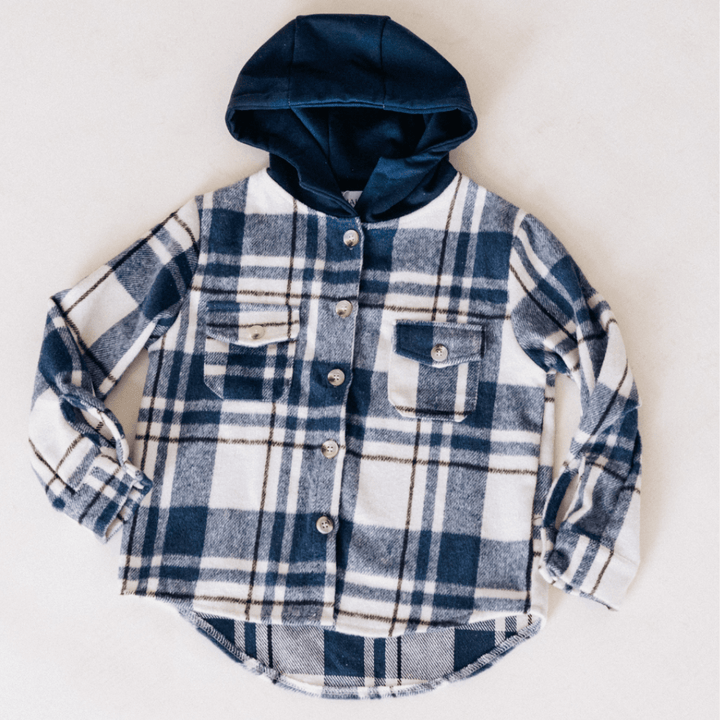 Navy Plaid Flannel - Child - HAHA MAMA Clothing