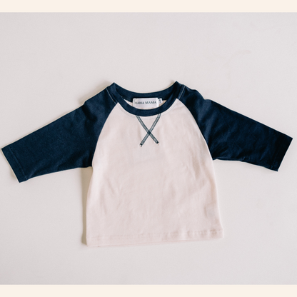 Raglan Baseball Tee Navy - Infant