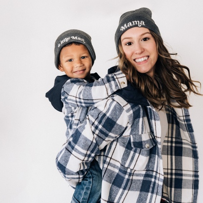 Navy Plaid Flannel- Mom & Son