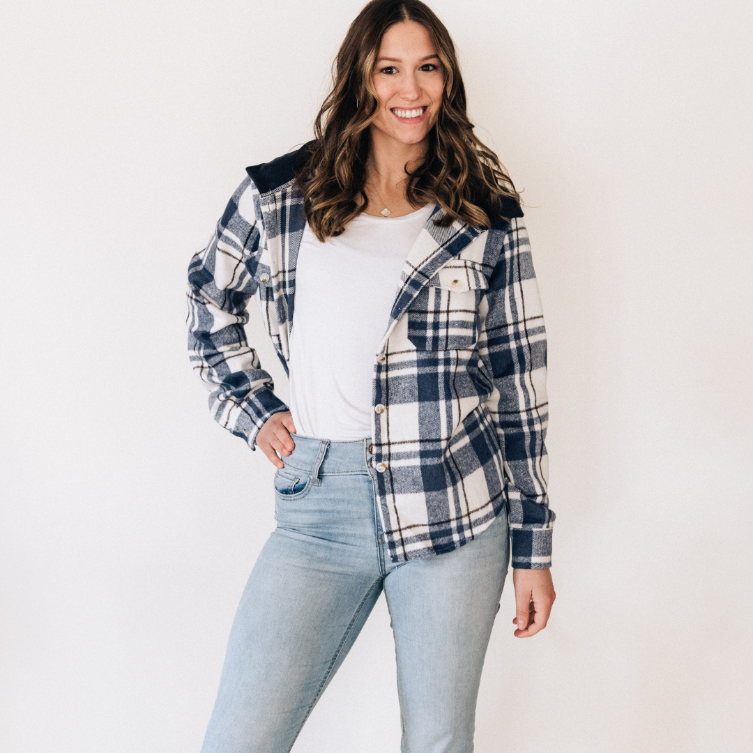 Navy Plaid Flannel- Mom & Son