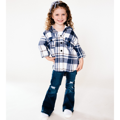 Navy Plaid Flannel - Child