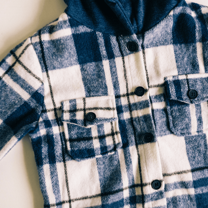 Navy Plaid Flannel - Child - HAHA MAMA Clothing