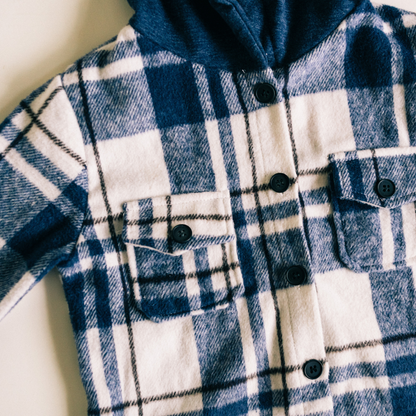 Navy Plaid Flannel-Adult & Son