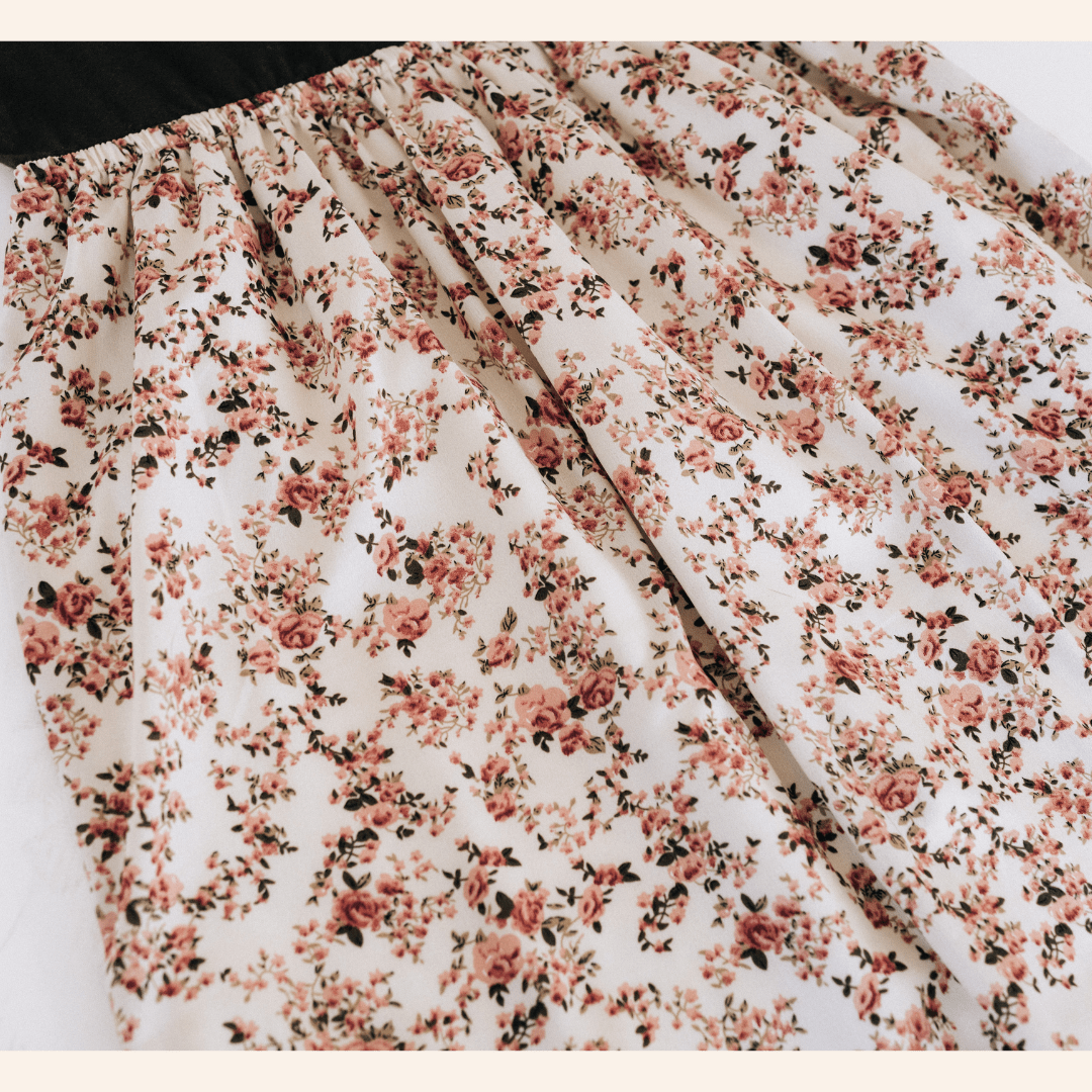 Olive Green Floral Dress - Child - HAHA MAMA Clothing