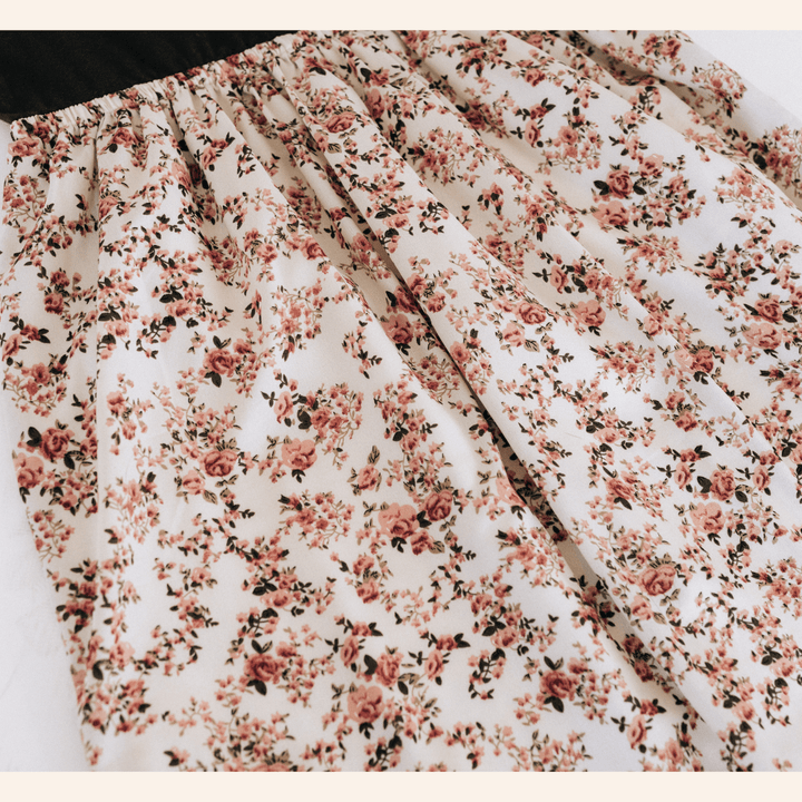 Olive Green Floral Dress - Child - HAHA MAMA Clothing