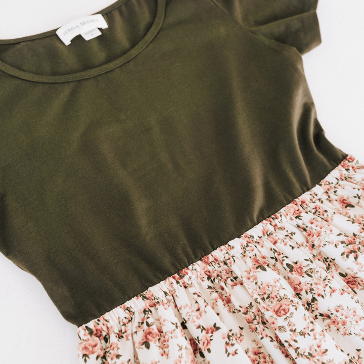 Olive Green Floral - Women - HAHA MAMA Clothing