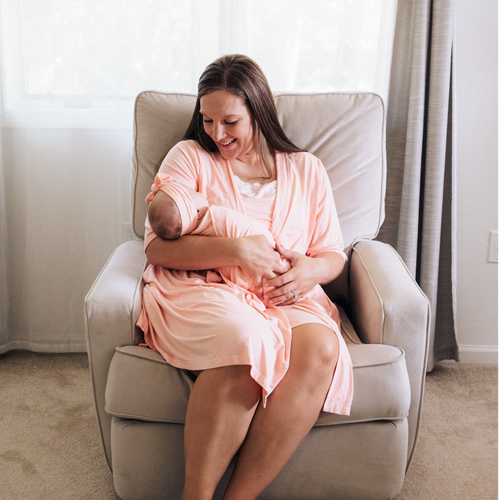 Blush Pink Maternity Delivery Gown & Matching Swaddle