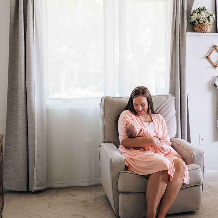 Blush Pink Maternity Delivery Gown & Matching Swaddle