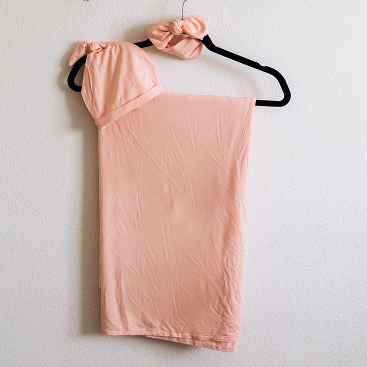 Blush Pink Maternity Delivery Gown & Matching Swaddle