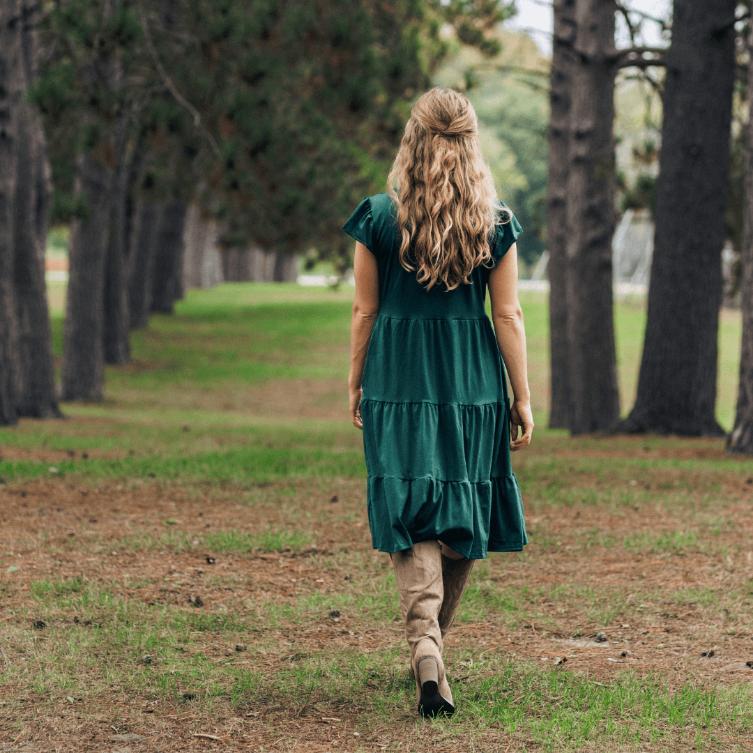 Emerald Green Knee-Length Dress - Women - HAHA MAMA Clothing