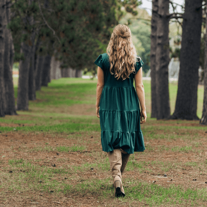 Emerald Green Knee-Length Dress - Women - HAHA MAMA Clothing