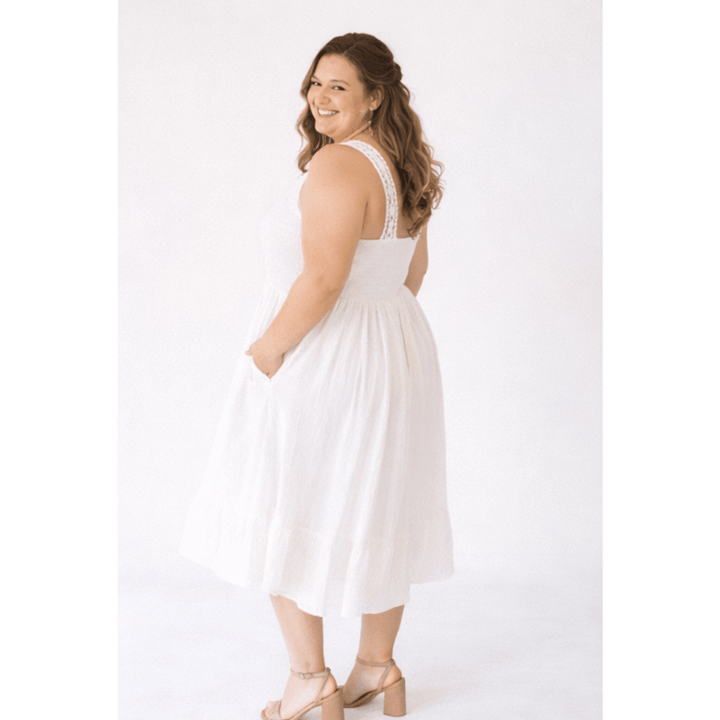 Soft White Crochet Dress - Women - HAHA MAMA Clothing