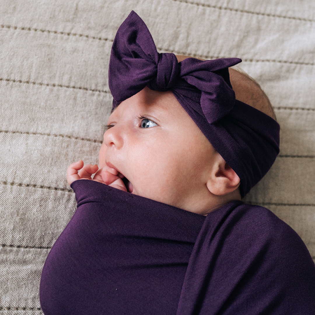 Deep Purple Maternity Delivery Gown & Matching Swaddle