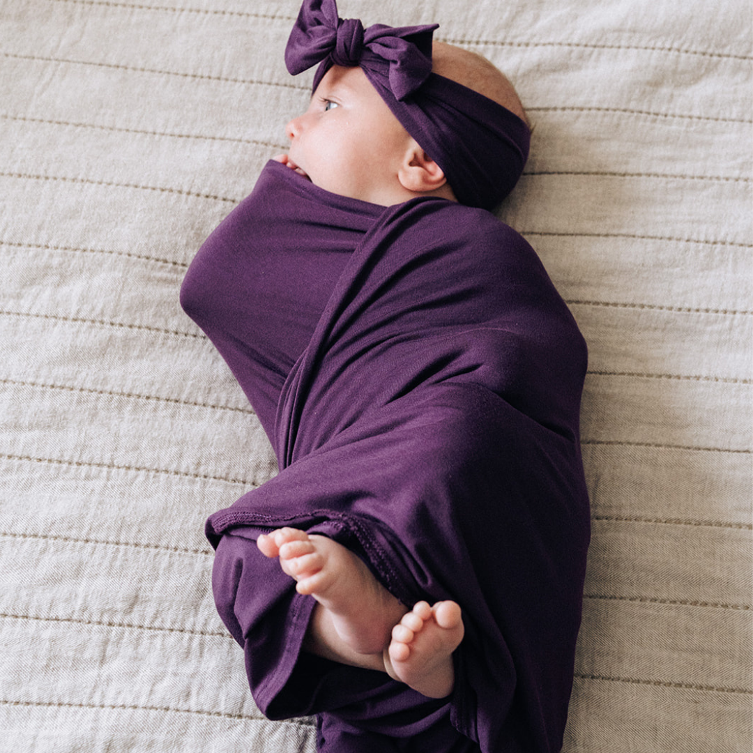 Deep Purple Maternity Delivery Gown & Matching Swaddle