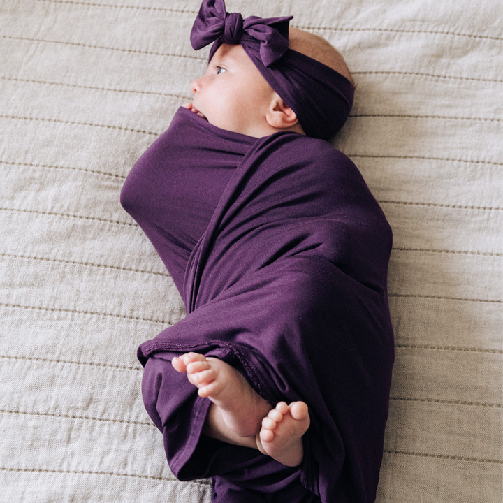 Deep Purple Maternity Delivery Gown & Matching Swaddle