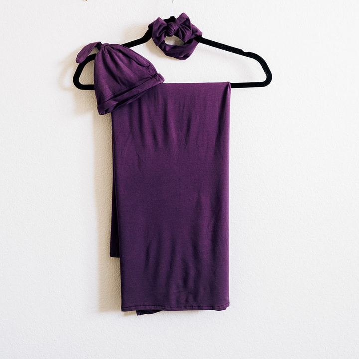 Deep Purple Maternity Delivery Gown & Matching Swaddle