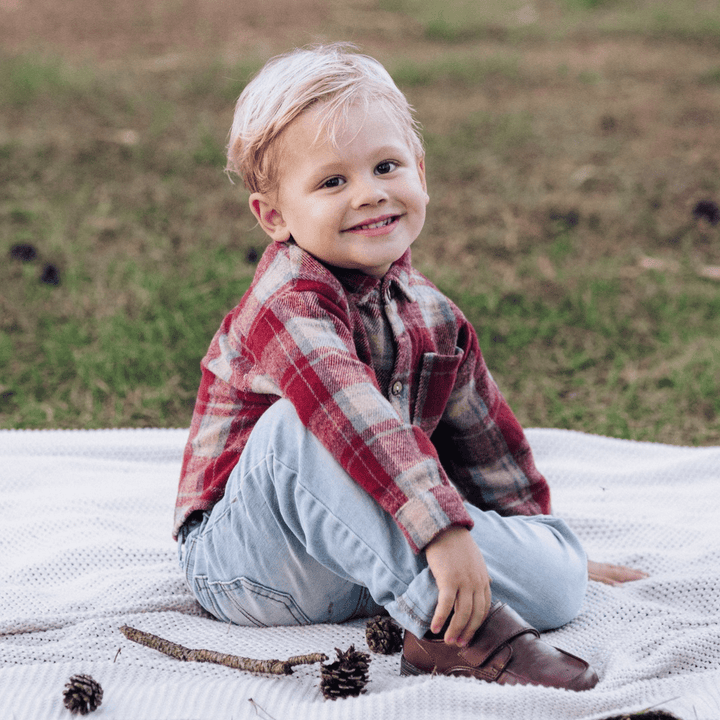 Red Cozy Flannel- Boy's - HAHA MAMA Clothing