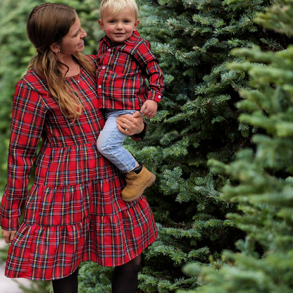 Christmas Red Tartan Family Matching