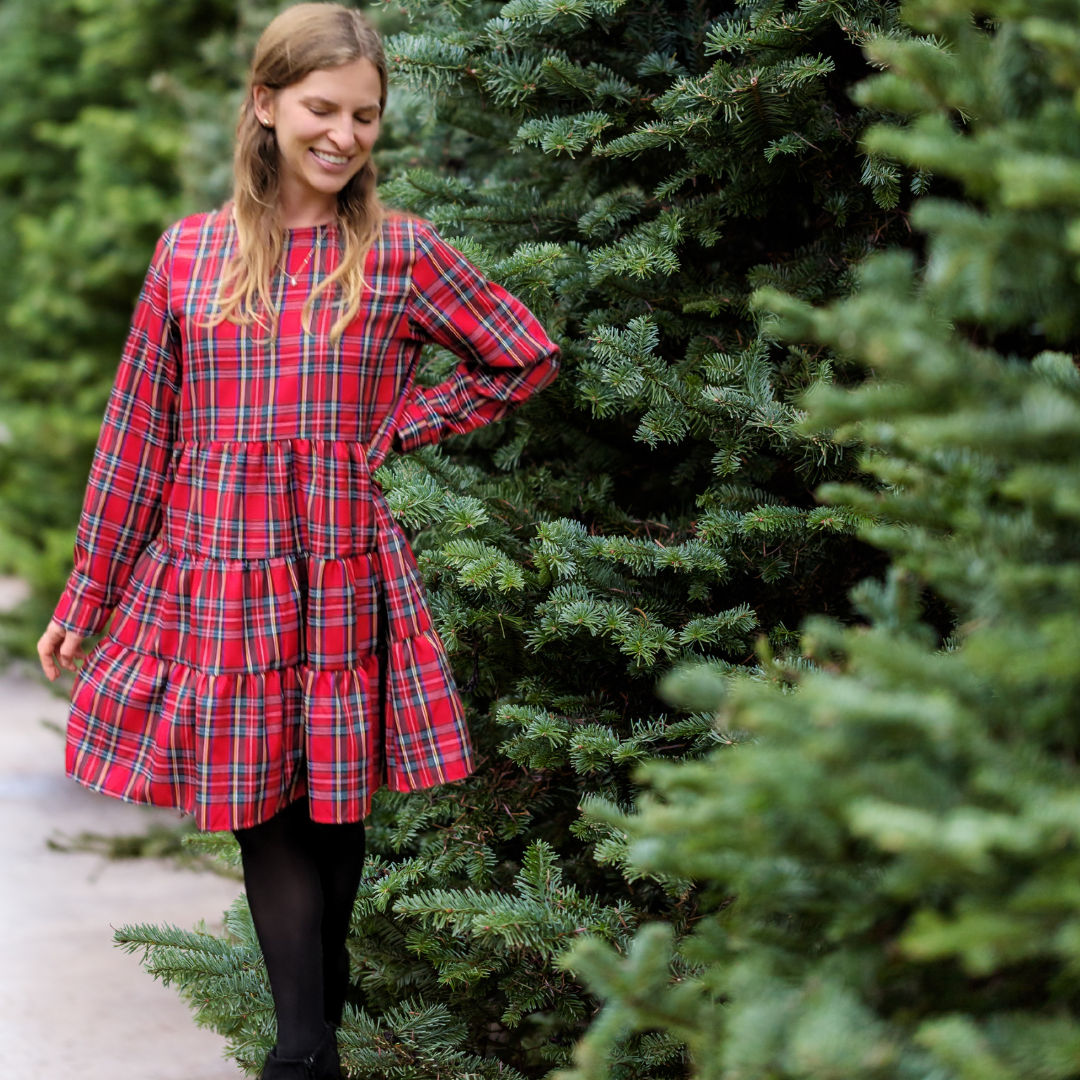 Christmas Red Tartan Family Matching- Mom & Son