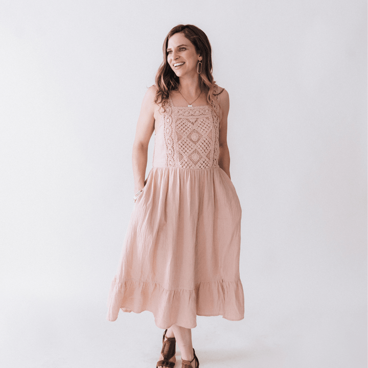 Dusty Rose Crochet Mommy & Me Dress - Women - HAHA MAMA Clothing