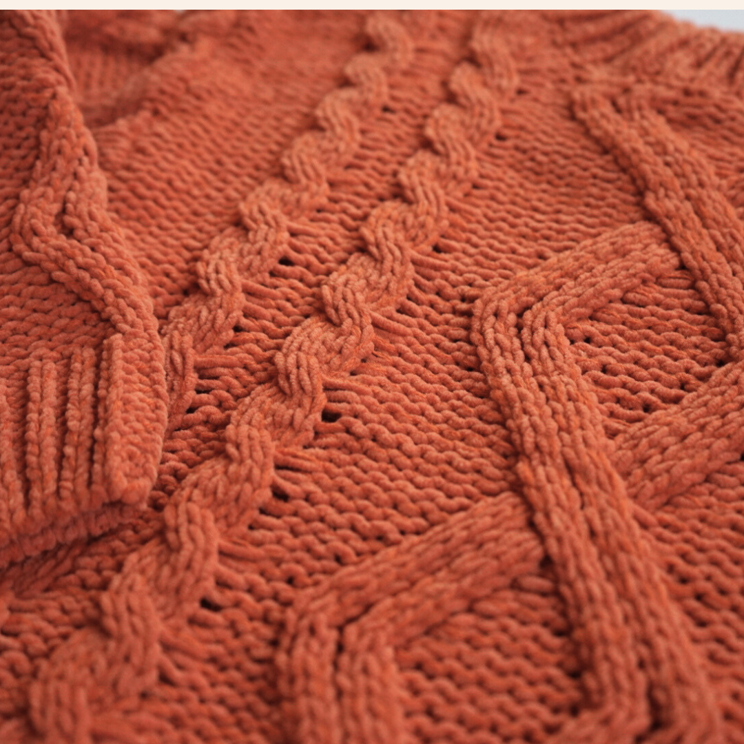 Rust Cable Knit Sweater - Infant