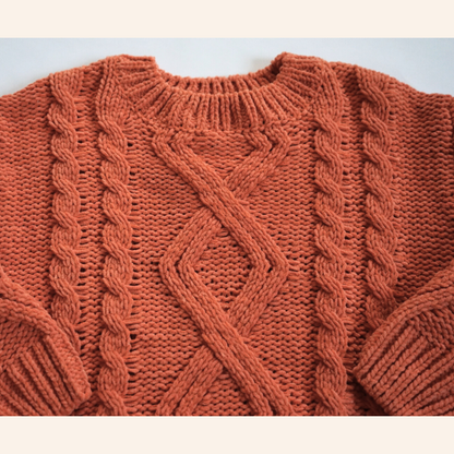 Rust Cable Knit Sweater - Infant