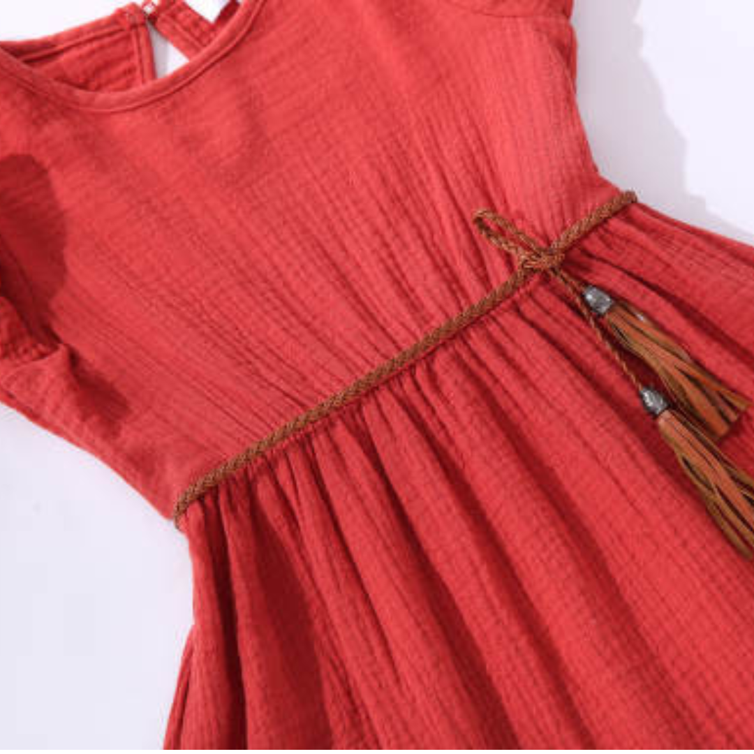 Rust Colored Midi High Low Mommy & Me Dresses