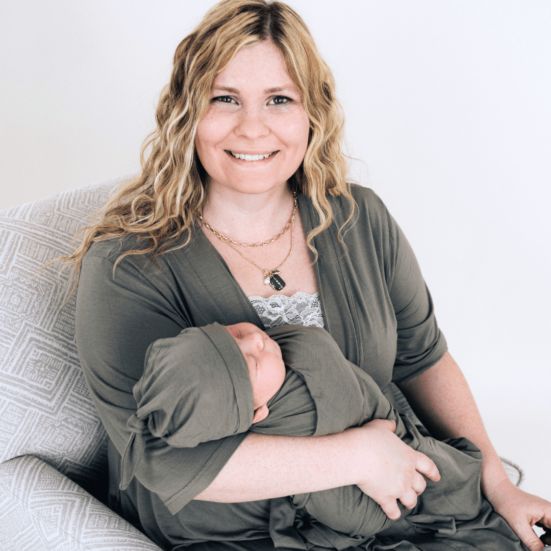 Sage Green Maternity Delivery Gown & Matching Swaddle - HAHA MAMA Clothing