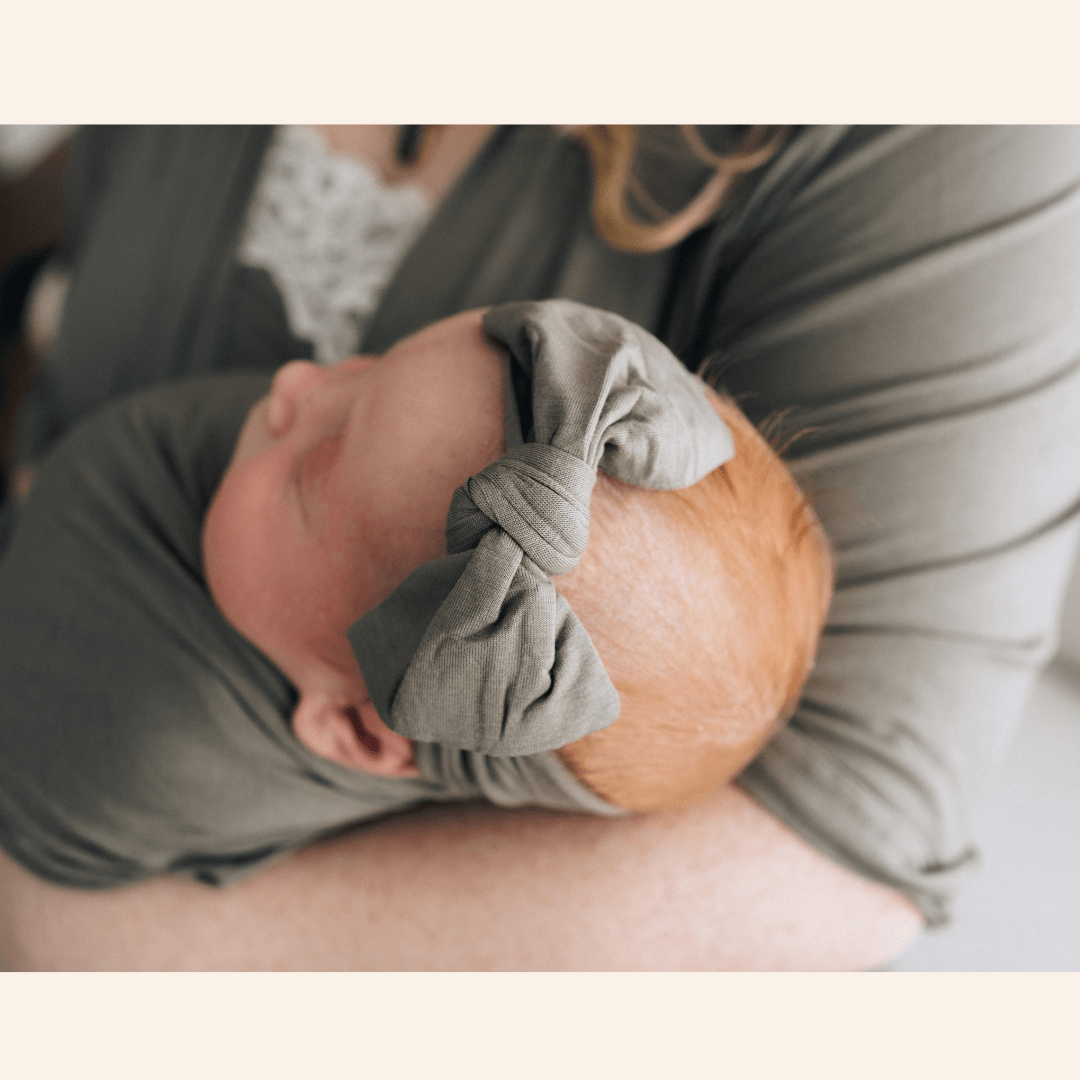 Sage Green Maternity Delivery Gown & Matching Swaddle - HAHA MAMA Clothing