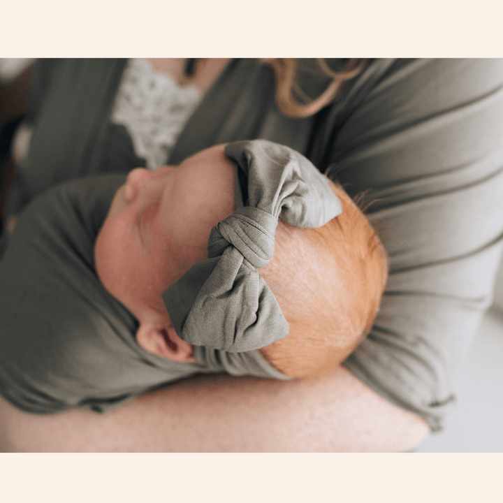 Sage Green Maternity Delivery Gown & Matching Swaddle - HAHA MAMA Clothing