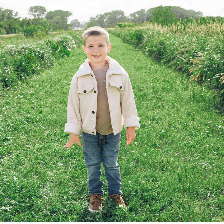 Sherpa Collar Bone Corduroy Jacket-Child