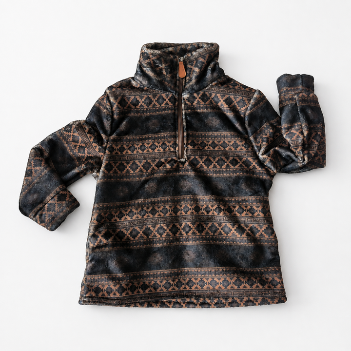 Brown Sherpa Aztec Mommy & Me Sweaters