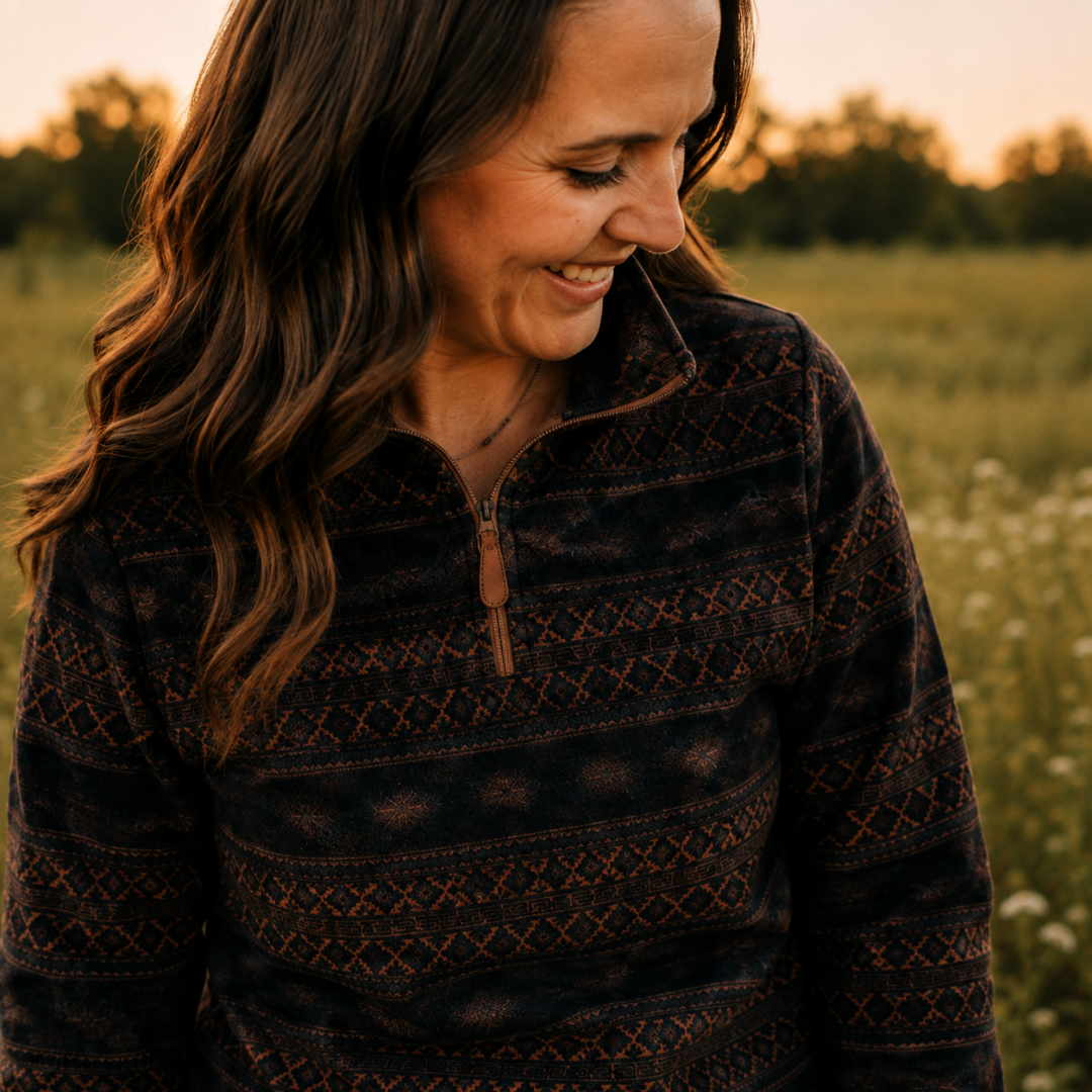 Brown Sherpa Aztec Mommy & Me Sweaters