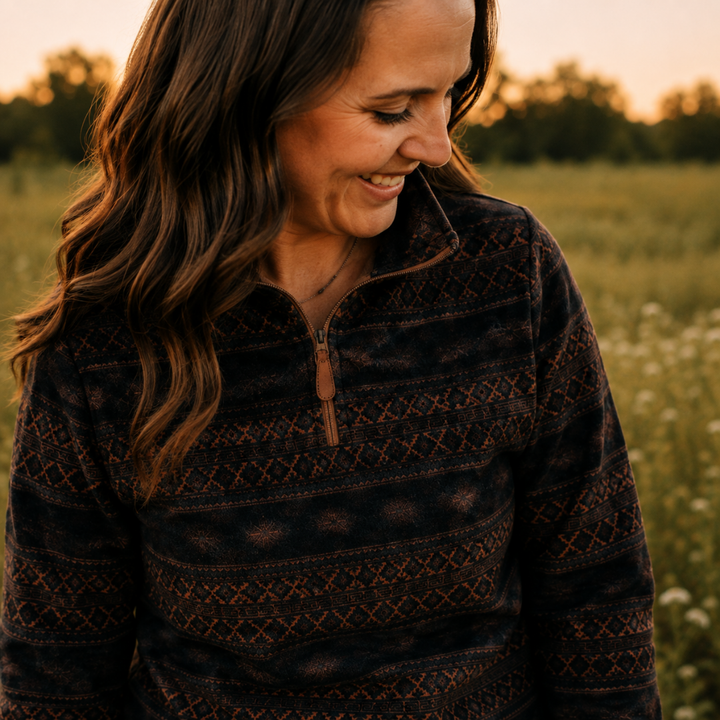 Brown Sherpa Aztec Mommy & Me Sweaters