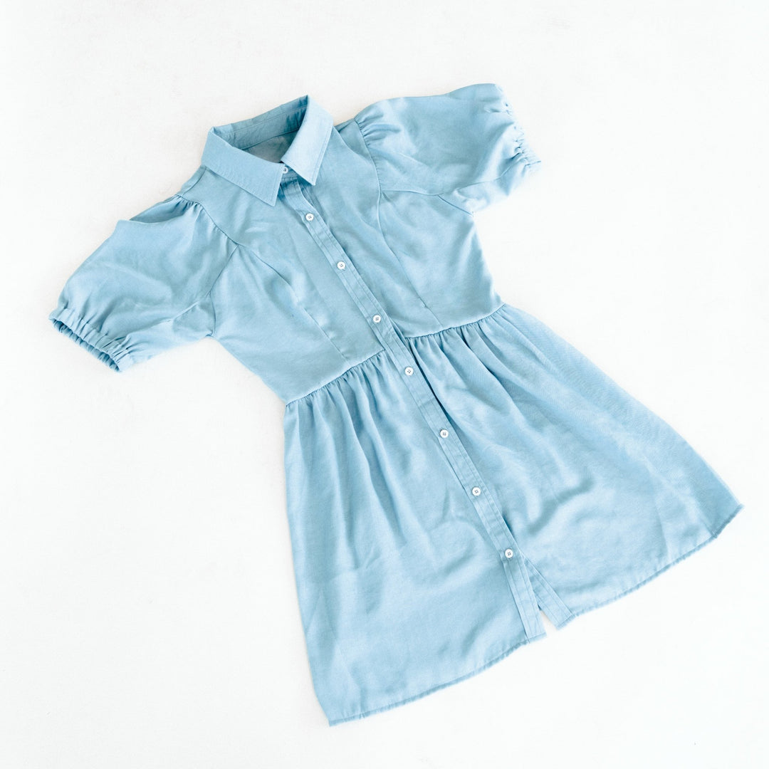 Shimmer Button Down Drop Waist Dress - Women - HAHA MAMA Clothing