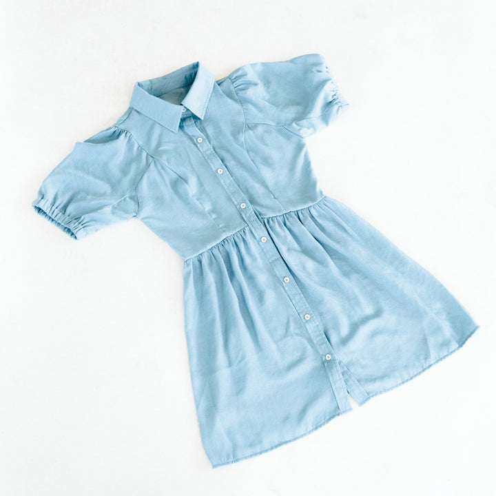 Shimmer Button Down Drop Waist Dress - Women - HAHA MAMA Clothing