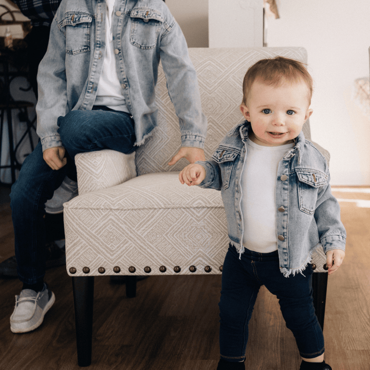 Raw Hem Denim Mommy & Me Jackets - HAHA MAMA Clothing