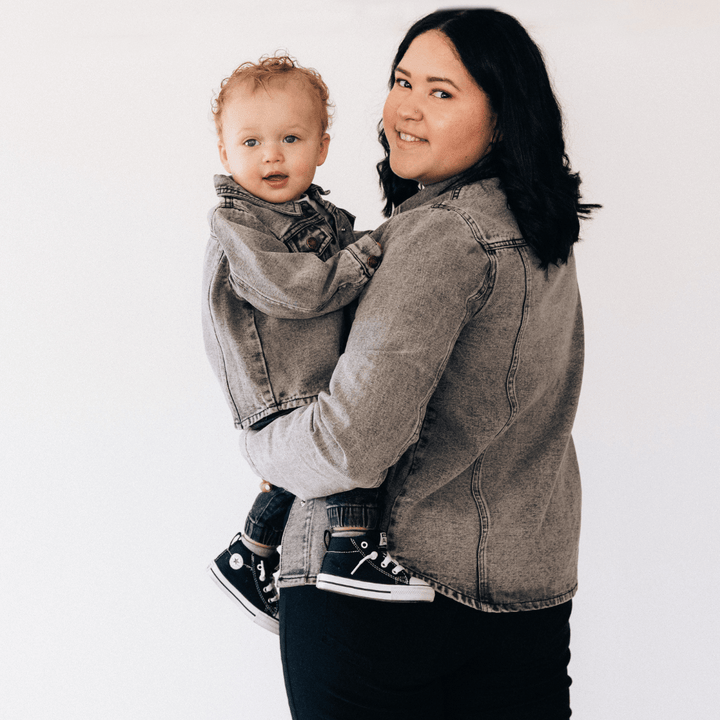 Silver Gray Denim Jacket - Infant - HAHA MAMA Clothing