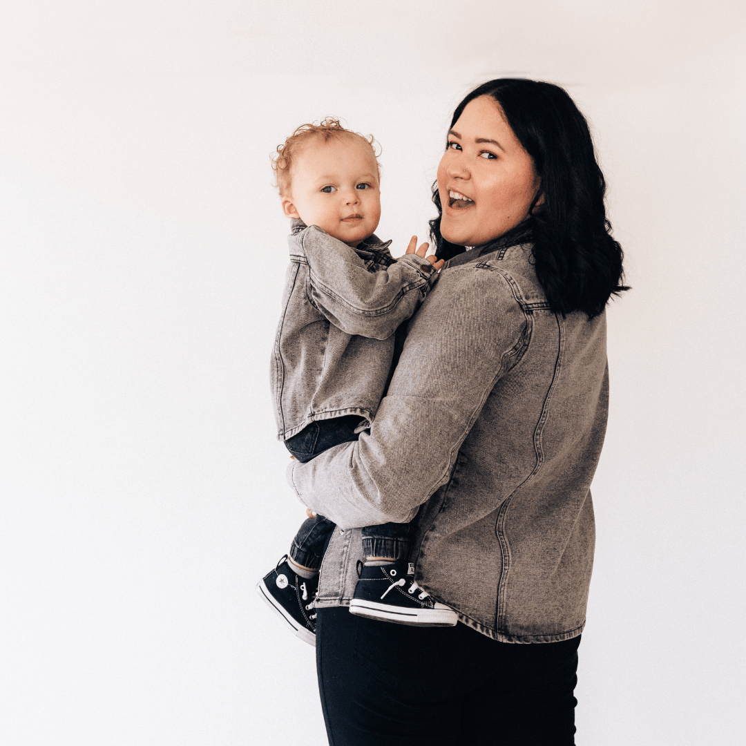 Silver Gray Denim Jacket - Women - HAHA MAMA Clothing