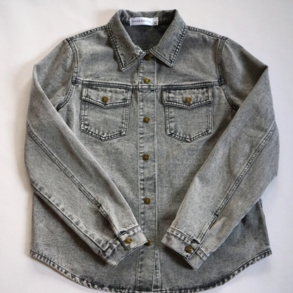 Silver Gray Denim Jacket - Women