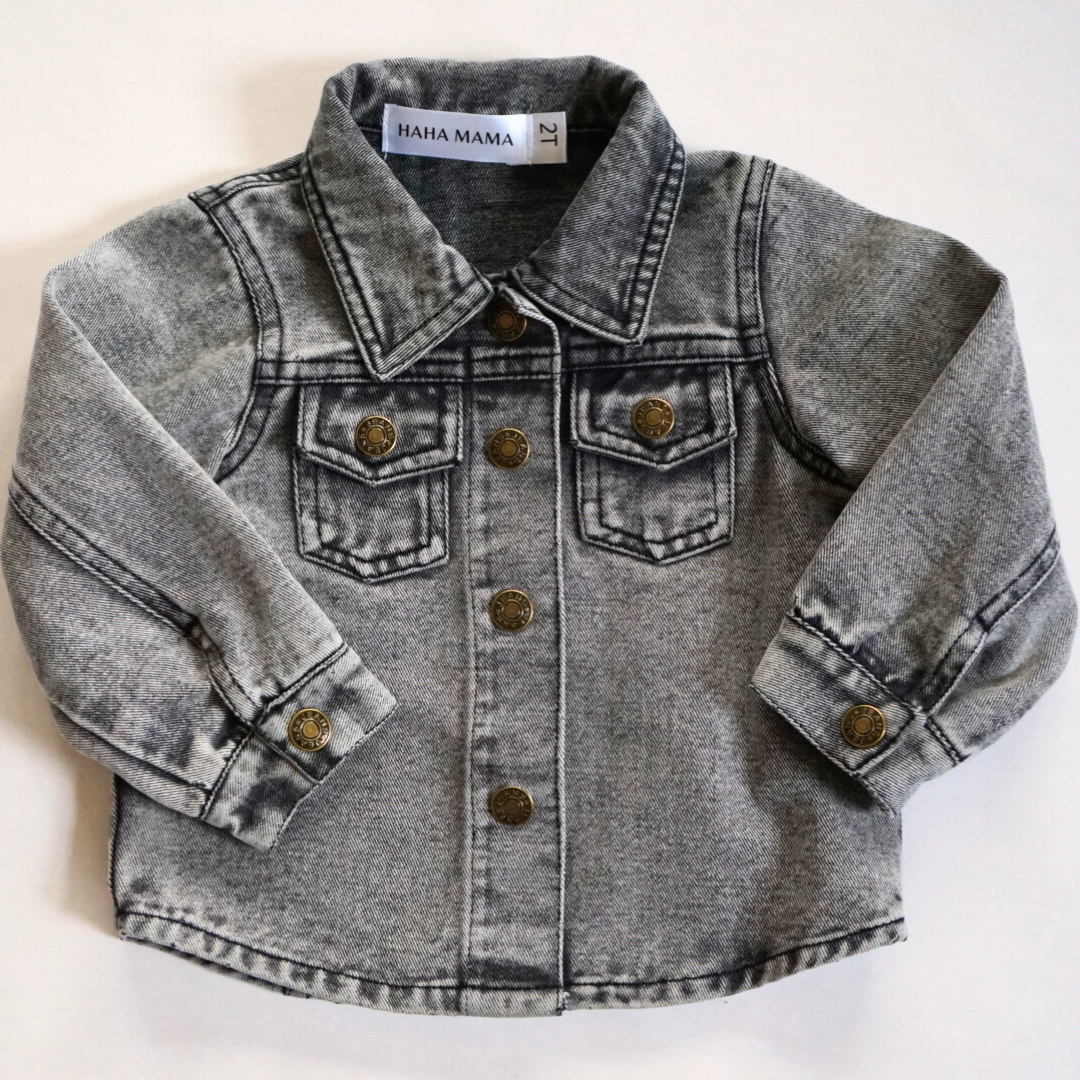 Silver Gray Denim Jacket - Child