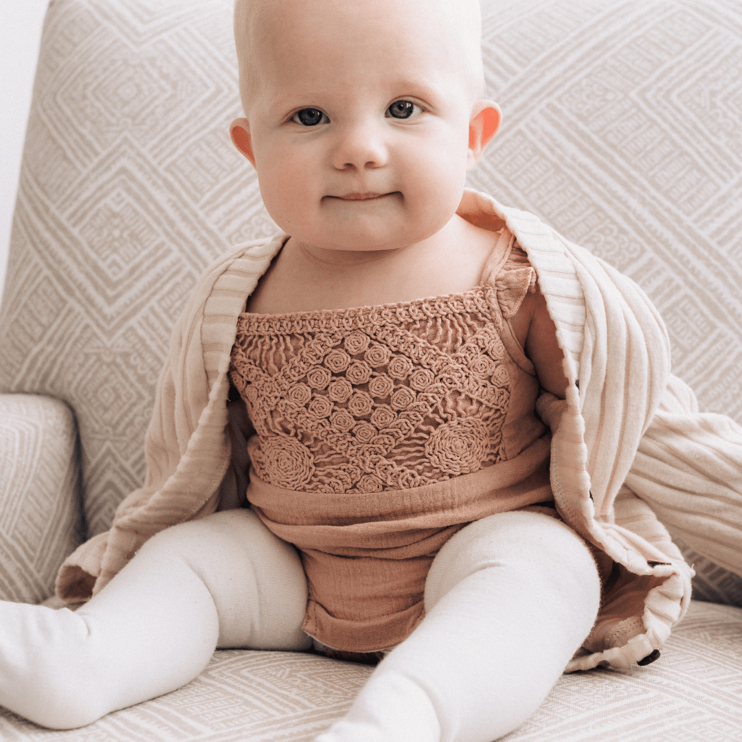 Dusty Rose Crochet Mommy & Me Dress - Infant - HAHA MAMA Clothing