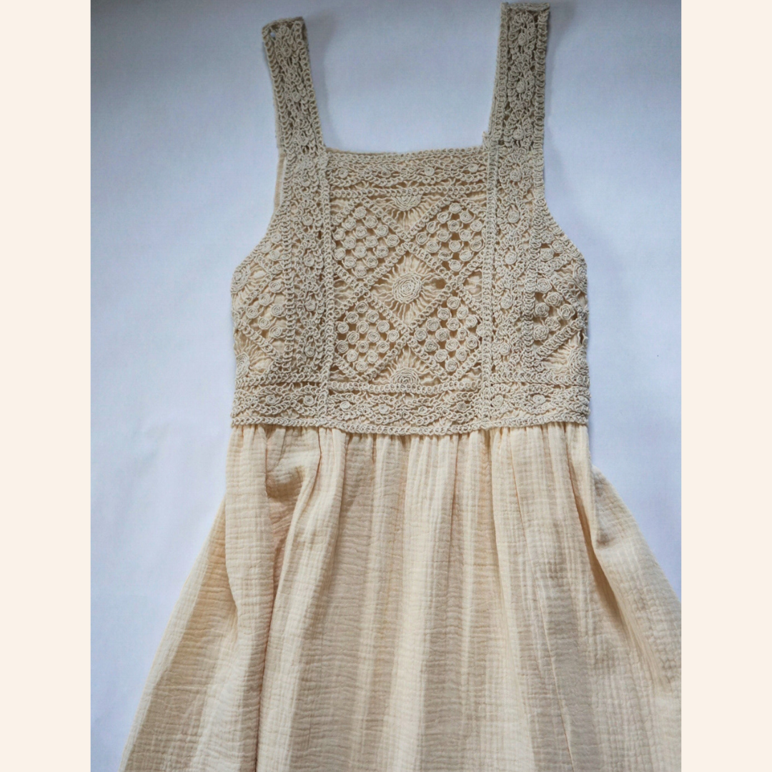 Soft White Crochet Mommy & Me Dress - Women